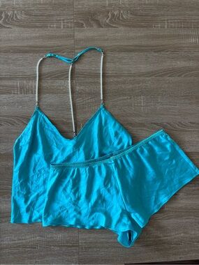 Victoria's Secret Satin Pearl Strap Cami Set size XL